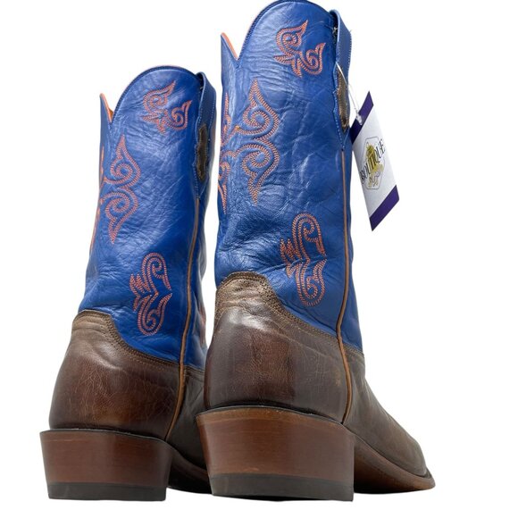 Lucchese 1883 UF Florida Gators Leather Boots Western Cowboy Brown Blue Mens 9D - Picture 14 of 16